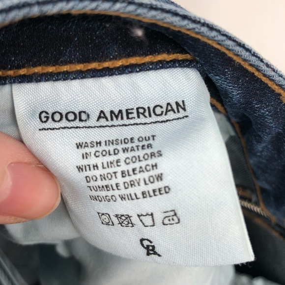 GOOD AMERICAN Good Waist Jeans 10 30 Exposed Zipper Stretch Denim Ankle Zip Blue - Picture 6 of 11